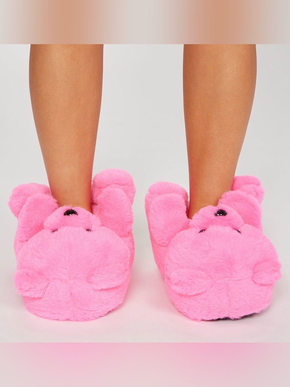 Plush Pink Bear Slipper